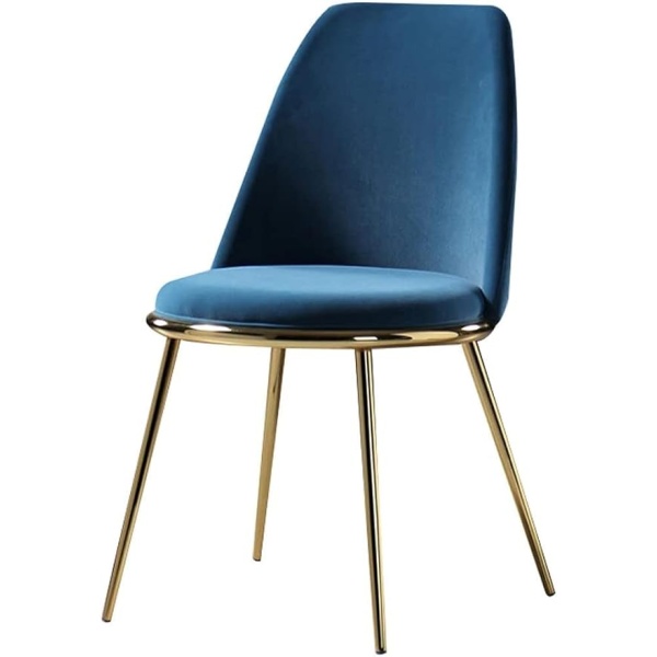 Ripple FURNITURE Dining Chairs Set Office Reception Chairs Kitchen Dining Chairs  with Metal Legs Velvet Seat and Backrests for Office Lounge Dining Kitchen Bedroom Chairs (Color : Blue)