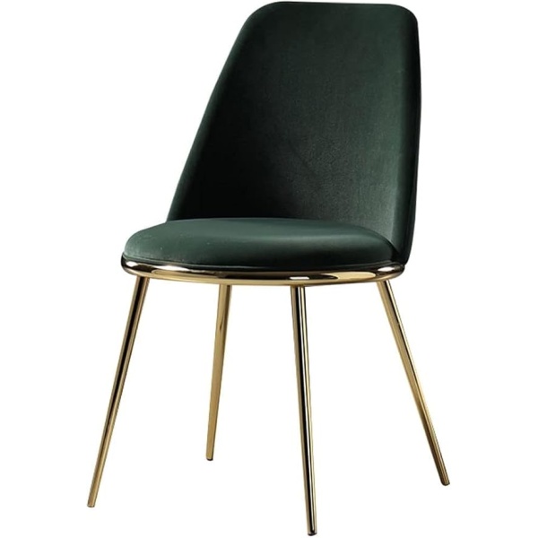 Ripple FURNITURE Dining Chairs Set Office Reception Chairs Kitchen Dining Chairs  with Metal Legs Velvet Seat and Backrests for Office Lounge Dining Kitchen Bedroom Chairs (Color : Green)
