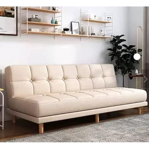 Ripple FURNITURE Fabric sofa living room small apartment modern minimalist bedroom three-seat sofa bed, folding dual-use sofa bed