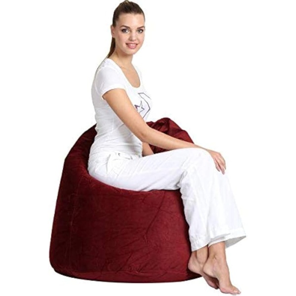 Ripple FURNITURE Comfy Maroon Seude Large Bean Bag