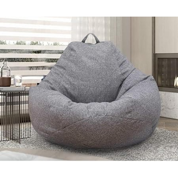 Ripple FURNITURE Sofa Lazy Sack - Lazy Lounger Tatami Lounger Seat Bean Bag Cover Soft Beanbag Chair Ultra Soft Bean Bags Chairs (No Filler) for Adult Teen Children,Dark gray