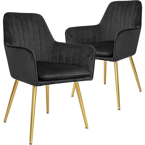Ripple FURNITURE Living Room,Dinning Room,Hotel Restaurant and Office Visitor Velvet Chair (Black)