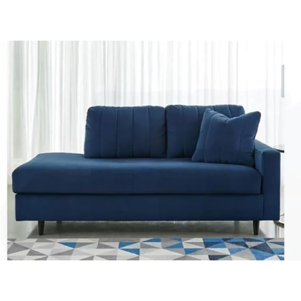 Ripple FURNITURE Plush Navy Blue Sofa with Cushions, 190 cm