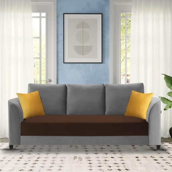 Ripple FURNITURE Modern Elegance 3-Seater Sofa Set (Brown Grey)