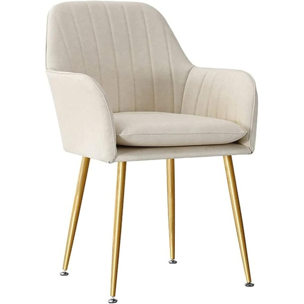 Ripple FURNITURE Living Room,Dinning Room,Hotel Restaurant and Office Visitor Velvet Chair (Beige)