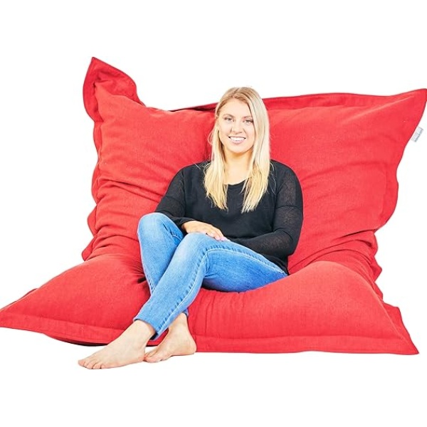 Ripple FURNITURE Room & Bloom Bag ONLY - No Filling 'New Model' Super Bean Bags (6ft x 4.5ft) Beautiful Faux Linen Fabric Giant Bean Bag Chair for Adults for Kids for The Whole Family Large Chairs Bags Big Large XL