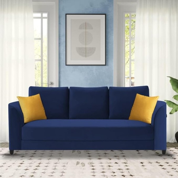 Ripple FURNITURE Modern Elegance 3-Seater Sofa Set (Blue)