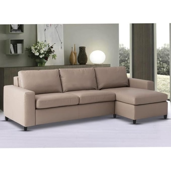 Ripple FURNITURE RHS 4 Seater L Shape Sofa Set for Living Room (Beige)
