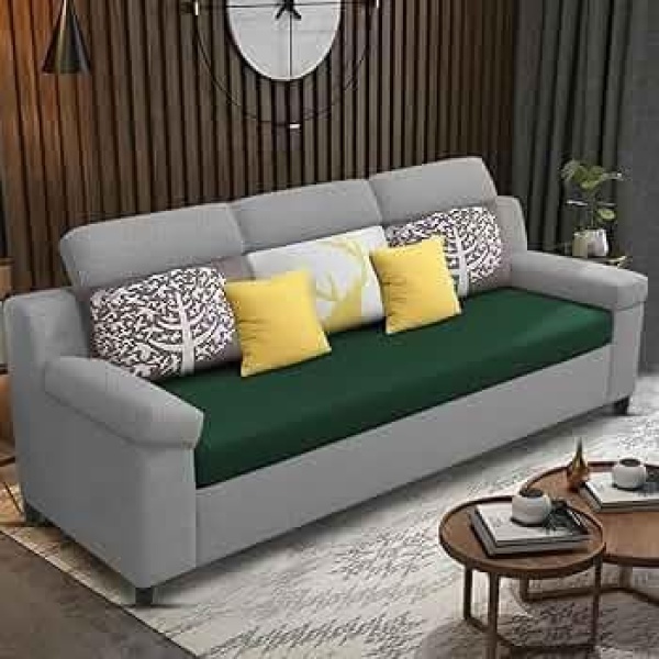 Ripple FURNITURE Luxury 3 Seater Sofa For Living Room In Premium Fabric (Green Grey)