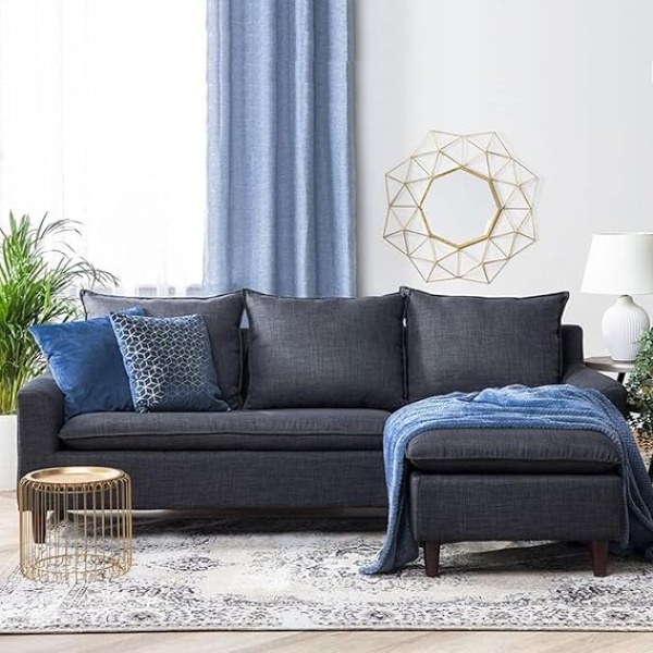 Ripple FURNITURE  Fabric Corner Sofa Light 206 X 140 X 69 Cm Multicolor FOS-FUAE-1660-1M