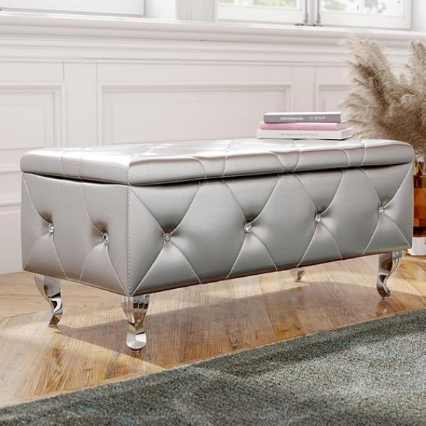 Ripple FURNITURE  Leather Flip Top Storage Bench 45 X 50 X 100 Cm Multicolor FOS-FUAE-1562-1M