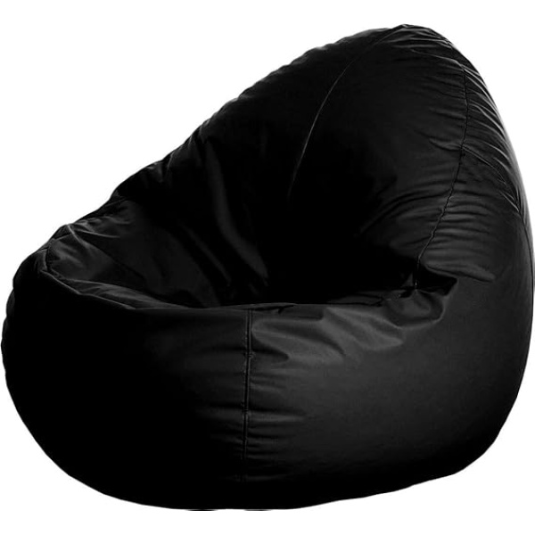 Ripple FURNITURE Soft and comfortable Bean Bag Chair for Adults and Kids, Stuffed Foam Filled Furniture and Accessories for Indoor or Outdoor Usage, Black, XL
