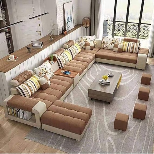 Ripple FURNITURE good luck foam factory Living Room Sofa set (Brown)