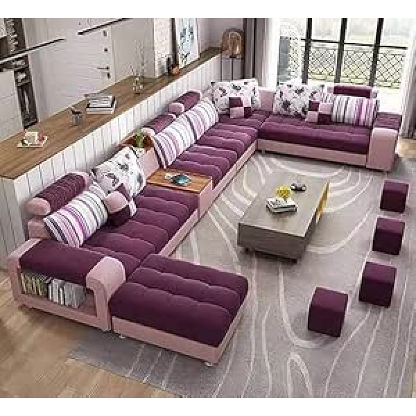 Ripple FURNITURE good luck foam factory Living Room Sofa set (Purple)