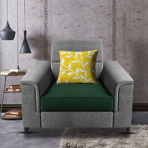 Ripple FURNITURE Single Seater Sofa for Living Room (Green Grey)