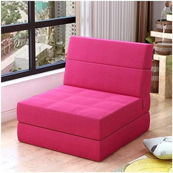 Ripple FURNITURE Fabric Sofa Lazy Sofa Bed Folding Sofa Bedroom Bay Window Comfortable Tatami Removable and Washable Thick 150 * 70 * 15cm