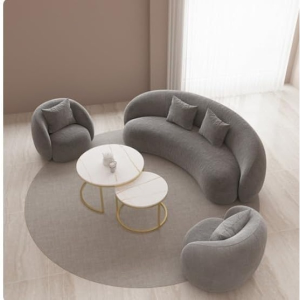 Ripple FURNITURE Nordic Style Cloud Relax Sofa Stretch Living Room Minimalist Armchair Modern Couch Modular White Reading Canape Salon Home Furniture (Grey)