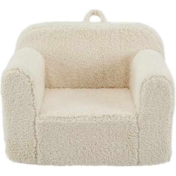 Ripple FURNITURE  Kids Armchair Toddler Couch Baby Sofa Chair with Sherpa Fabric for Boys and Girls (Beige)