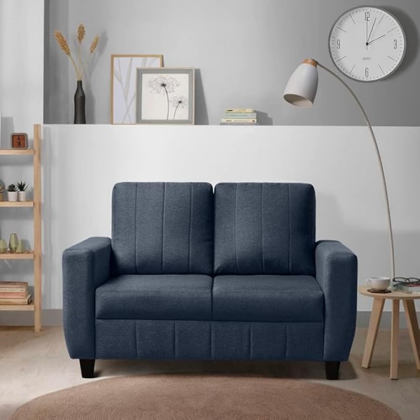 Ripple FURNITURE Modern Fabric Sofa (2 Seater, Ember Orange)