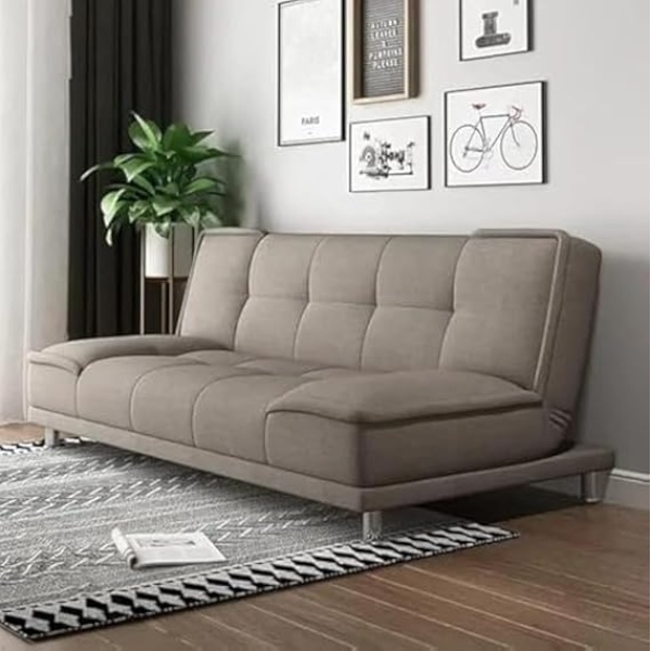 Ripple FURNITURE Elegant folding sofa cum bed for living rooms and apartments (Beige Grey)