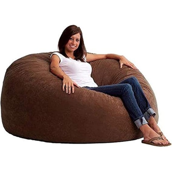 Ripple FURNITURE Comfy 2724304505464 Large Seude Coffee Brown Bean Bag, Brown, H42 x W42 x D28 cm