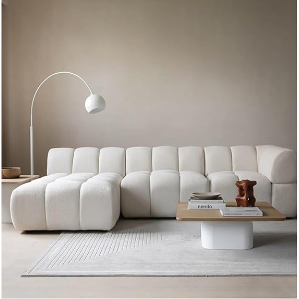 Ripple FURNITURE Lamb Wool living room sectional modular L-shape sofa
