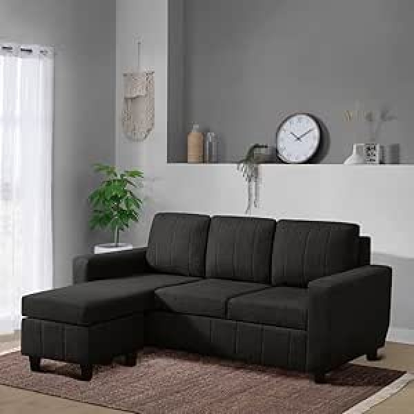 Ripple FURNITURE Modern Fabric Sofa (Interchangeable Sectional Sofa, Woody Brown)