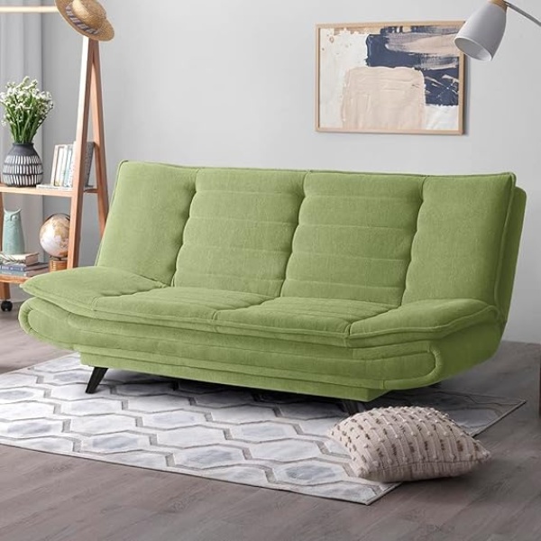 Ripple FURNITURE Foldable 3 Seater Sofa Cum (Lime Green)