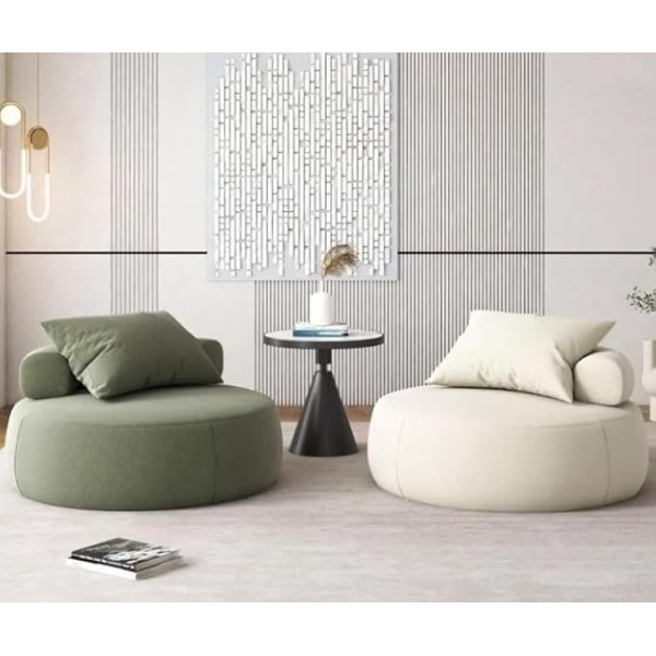 Ripple FURNITURE Modern Bean Bag Chairs, Sage Green and White, Set of 2