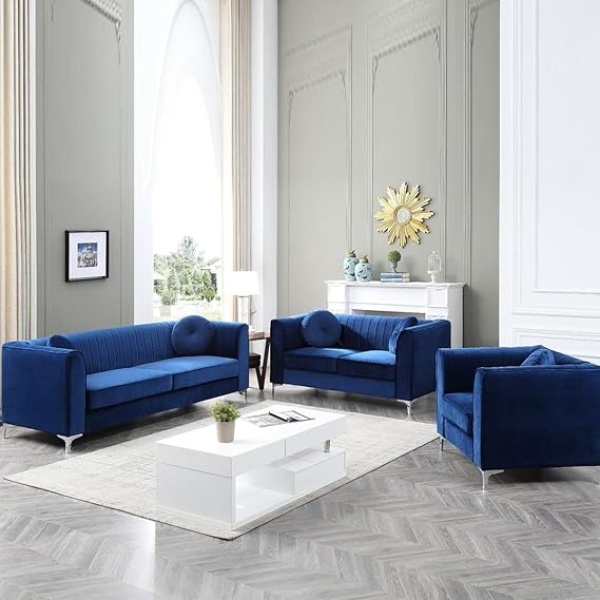 Ripple FURNITURE Sofa 220 X 80 X 90 Cm Blue