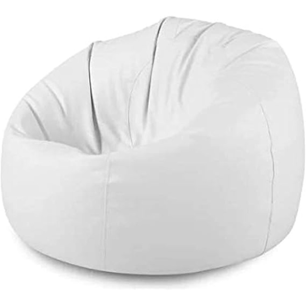 Ripple FURNITURE  Faux Leather Bean Bag (White, Medium)