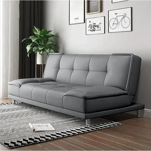 Ripple FURNITURE Elegant folding sofa cum bed for living rooms and apartments (Light Grey)