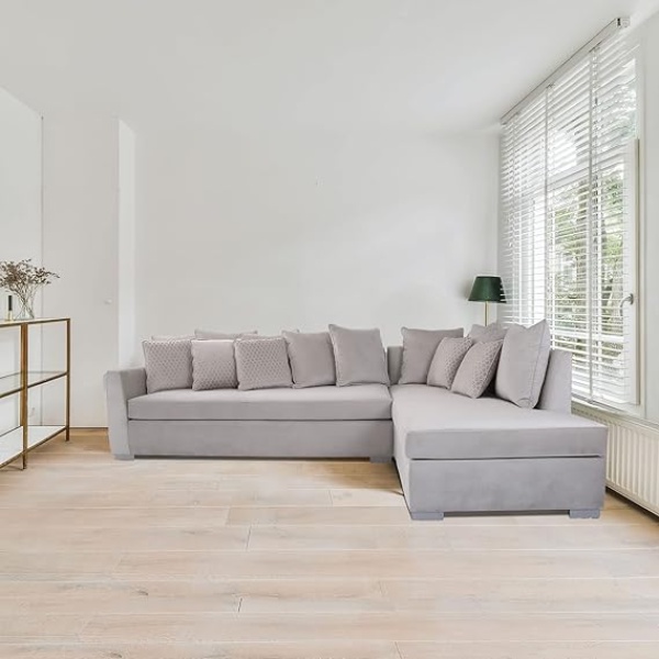 Ripple FURNITURE Sofa for Living Room L Shaped Modern Style Elegant and Durable Sofa for Office Hotel Guest Room Sofa Couch (Set 1, Design 18)