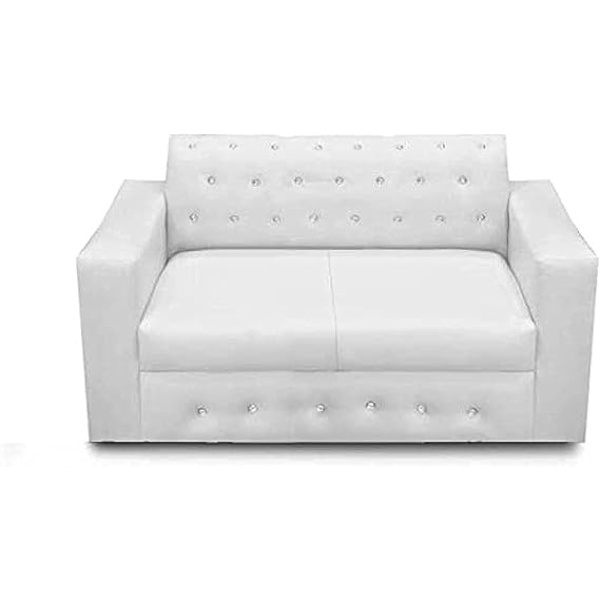 Ripple FURNITURE Modern 2 Seater Sofa Set for Living Room (White)