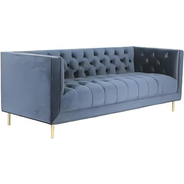 Ripple FURNITURE Italian modern living room furniture fabric couch wedding sofa 3 seater sectional white velvet sofa (Grey)
