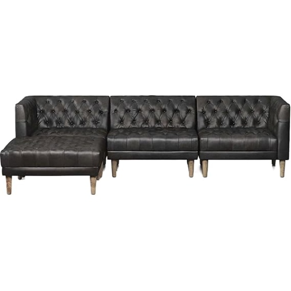 Ripple FURNITURE  Leather 3 Piece Sectional Sofa 266 X 177 X 72 Cm Multicolor FOS-FUAE-1742-1M