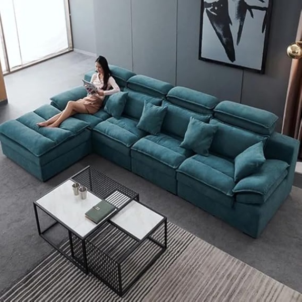 Ripple FURNITURE Modern Luxury Fabric Combination Living Room Family sofa