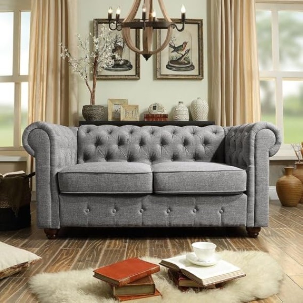 Ripple FURNITURE Tufted Chesterfield Loveseat 224 X 84 X 74 Cm Multicolor FOS-FUAE-1794-1M