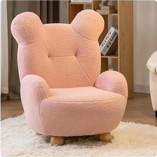 Ripple FURNITURE Kids Adorable Cartoon Bear Sofa Chair A Cozy and Cute Seating Solution (Pink)