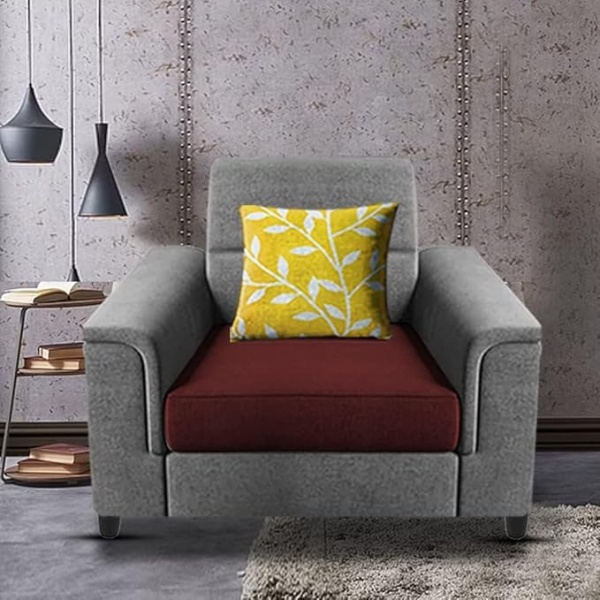 Ripple FURNITURE Single Seater Sofa for Living Room (Maroon Grey)