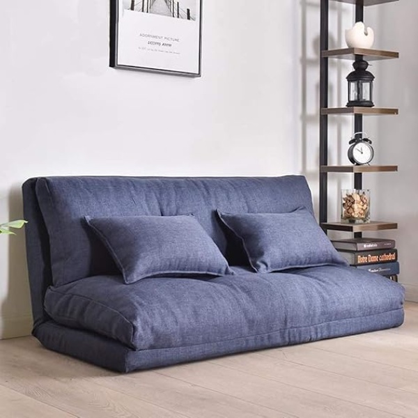 Ripple FURNITURE Foldable Lazy Little Sofa Bed Sheet Double-purpose Small Apartment Bedroom Multi-functional Japanese Multifunctional Adult Economy,B,90cm