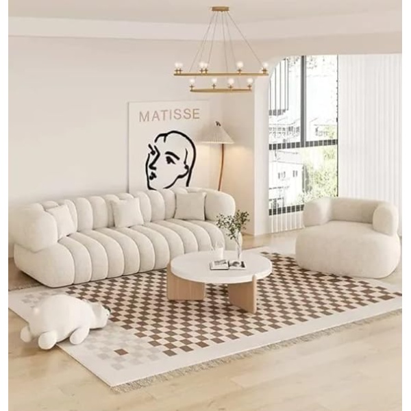 Ripple FURNITURE Living Room Custom Velvet Furniture Sectional Boucle Sofa Couch Recliner Modern Lounge Suite Modular Set Sofa 3+1 seater