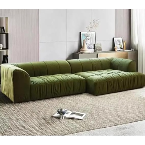 Ripple FURNITURE Velvet Sofa Couch for Living Room, Bedroom, Dining Room, Den, Office, Guest Room, Nursery