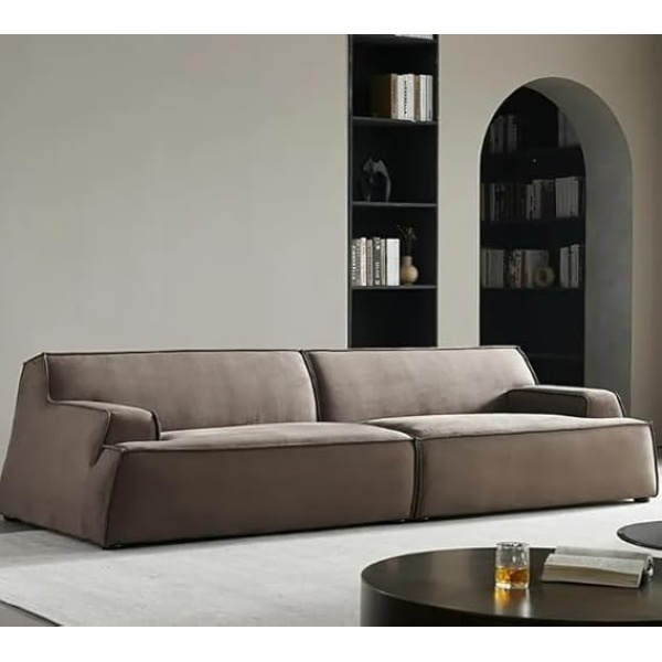 Ripple Furniture Velvet Modern Sofa, Brown, for Living Room, Bedroom, Dining Room, Office, Guest Room