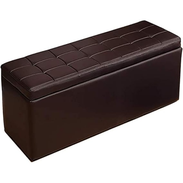 Ripple FURNITURE  Foot Stool Rest Ottoman Storage Boxes Rectangle Stools Chair Living Room Bedroom Vintage Seat Stool Pouffe Chair (Coffee color-70 * 30 * 35cm, Rectangle)