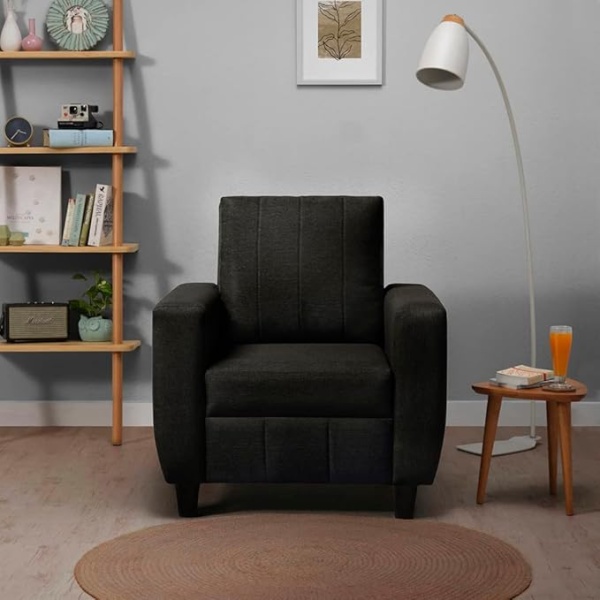 Ripple FURNITURE Modern Fabric Sofa (1 Seater, Woody Brown)