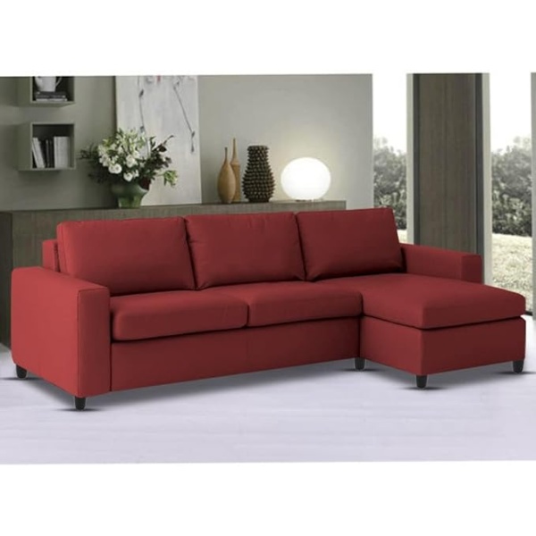 Ripple FURNITURE RHS 4 Seater L Shape Sofa Set for Living Room (Maroon)