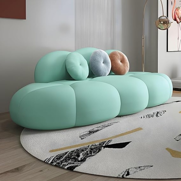 Ripple Furniture Contemporary Armless Sofa Wool Cloud Stylish Living Room Sofa (Lime Green)