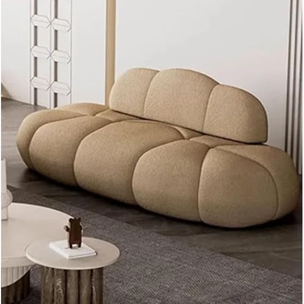 Ripple Furniture Contemporary Armless Sofa Wool Cloud Stylish Living Room Sofa (Brown)