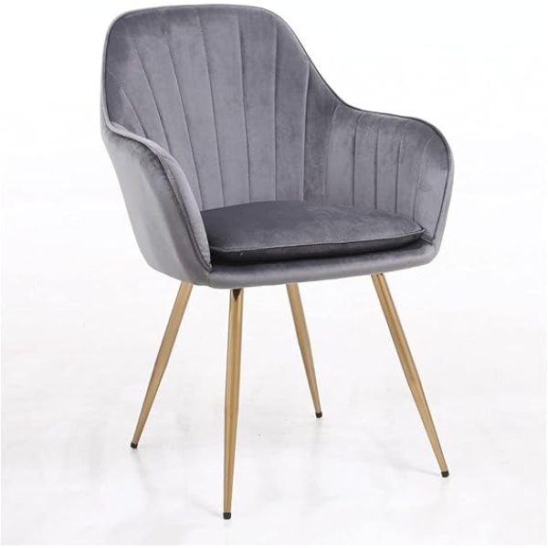 Ripple FURNITURE Dining Room Chairs Living Room Chair Velve Fabric Chair For Hotel Restaurant and Office Visitorâ€¦ (Gery)